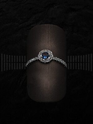 Sortija Roseta Zafiro con Brillantes en Aro
