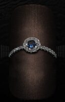 Sortija Roseta Zafiro con Brillantes en Aro