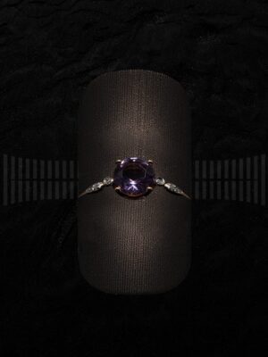 Sortija Oro Rosa Amatista y Diamantes