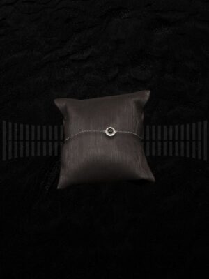 Pulsera Oro Blanco con Diamantes y Zafiro Azul