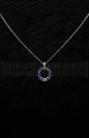 Gargantilla Oro Blanco Brillantes y Zafiros