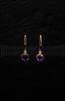 Pendientes Amatista y Brillantes