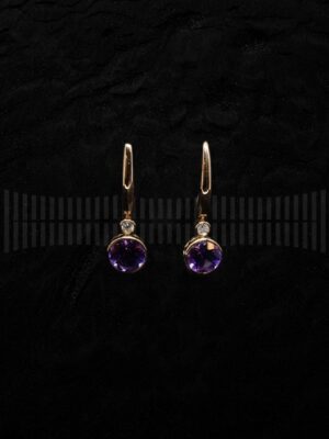 Pendientes Amatista y Brillantes