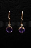 Pendientes Amatista y Brillantes