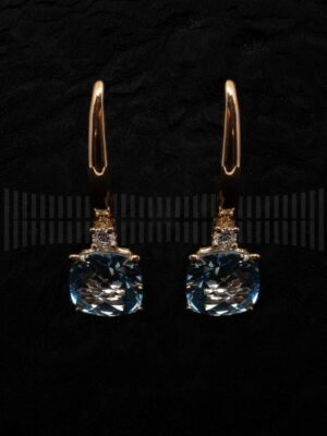 VAR BT V-2946P PENDIENNTES AGUAMARINA Y BRILLANTES-detalle