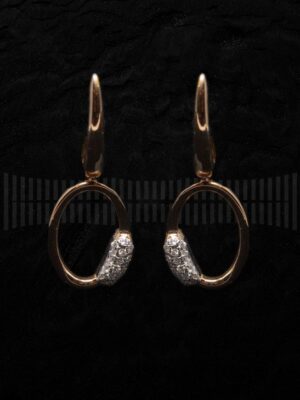 VAR BT V-3099P PENDIENTE ORO ROSA Y BRILLANTES-detalle