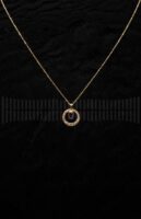 Gargantilla oro rosa y zafiros brillantes