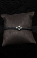 Pulsera acero frente oro blanco brillante y aguamarina