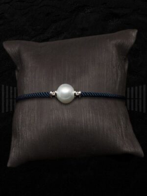 VAR V-2997PU_PULSERA ACERO PAVONADO CON FRENTE ORO BLANCO Y PERLA AUSTRALIANA-detalle