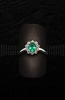 Sortija Esmeralda y Brillantes