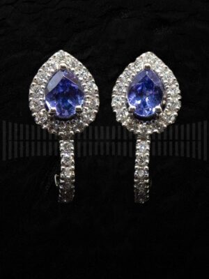 VCA PE6805TZ-1-PENDIENTES ROSETA TANZANIA Y DIAMANTES-detalle