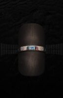 Solitario Oro Rosa tornillos en Oro Blanco brillante