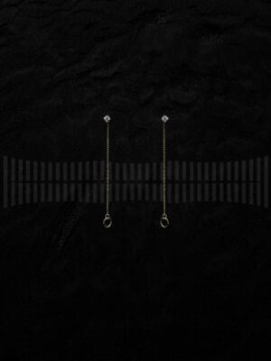 Pendiente chatón circonita con cadena desmontable