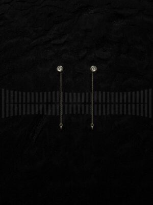 Pendiente chatón circonita con cadena desmontable grande