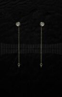 Pendiente chatón circonita con cadena desmontable grande