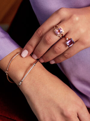 Brazalete de oro blanco y diamantes