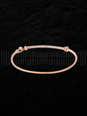 Brazalete de oro rosa de 1ª Ley y diamantes talla brillante