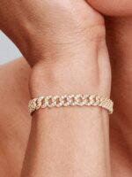 Pulsera Cadena Cubana en Pavé