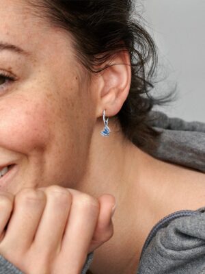 Pendientes de Aro Mariposa Azul