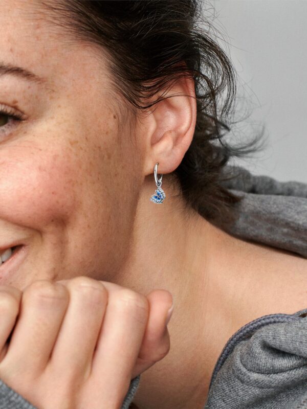 Pendientes de Aro Mariposa Azul