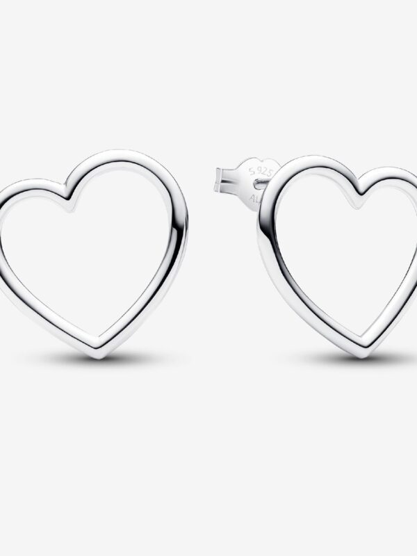 Pendientes de botón Corazón de Frente