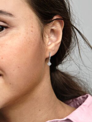 Pendientes con Cuadrado Brillante