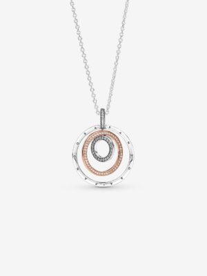 Collar Colgante Círculos en Dos Tonos