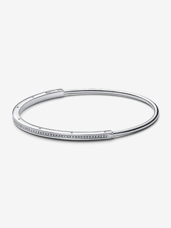 Pulsera Rígida Pandora Signature I-D Pavé
