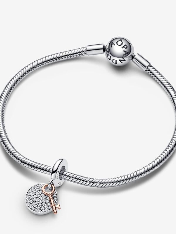 Charm Colgante Doble Llave a la Felicidad en Dos Tonos