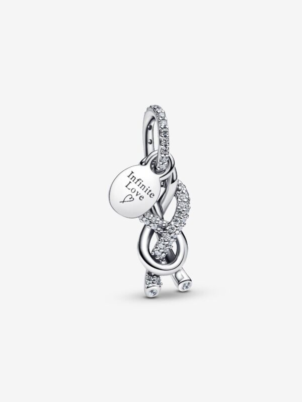 Charm Colgante Nudo Infinito y Pavé