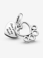 Charm Colgante Corazones y Huellas