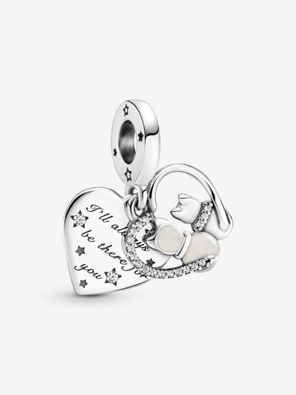 Charm Colgante Gatos y Corazones