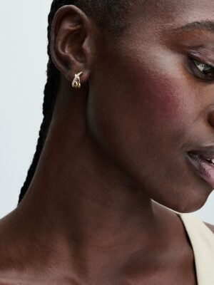 Pendientes de Aro Pavé Cruzado