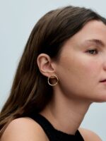 Pendientes de Botón Círculo Forma Orgánica