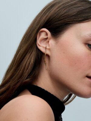 Pendientes de Botón Alambre Forma Orgánica