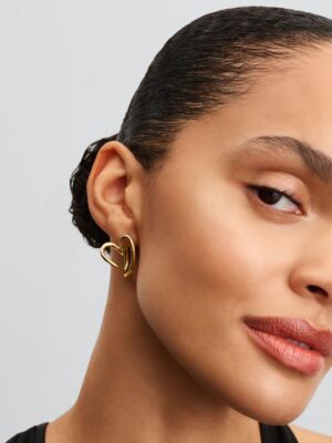 Pendientes de Aro Corazón Forma Orgánica