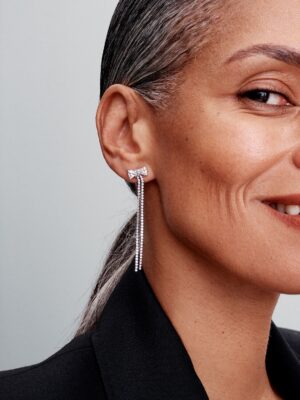 Pendientes Colgantes Lazo en Pavé