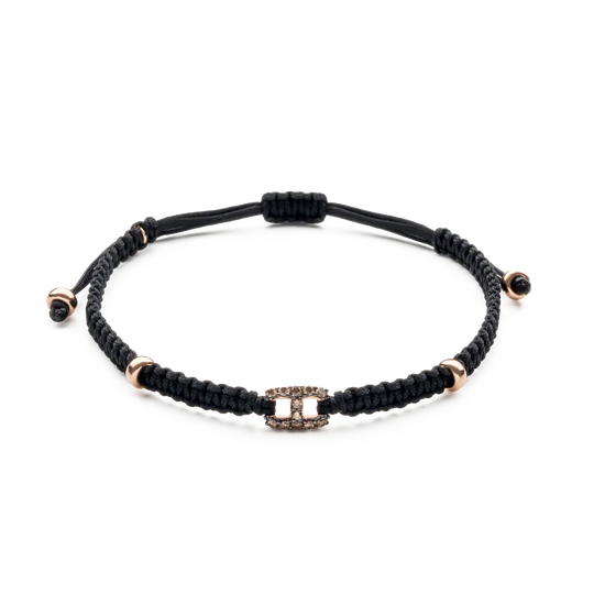 Colección Wolf Macramé Bracelets, Diamante Brown 0.72 Ct, Calaveras