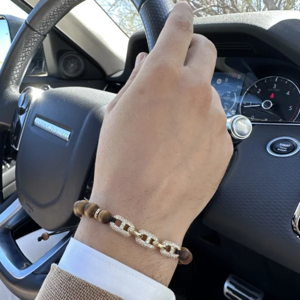 Colección Wolf Big bracelets, Ojo de tigre, cuencas grandes