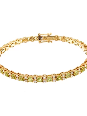 Colección Classics Tennis, Diamante 1.44 ct, peridoto, riviere