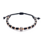 Colección Wolf Small Bracelets, Diamante Negro 0.48 Ct, Onix, Macramé