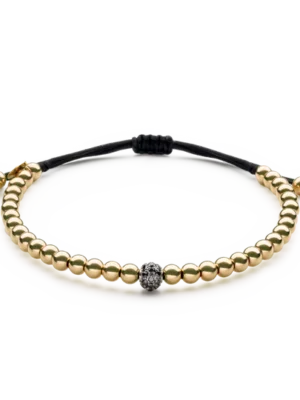 Colección Wolf Small Bracelets, Diamante Negro 0.27 Ct, Macramé