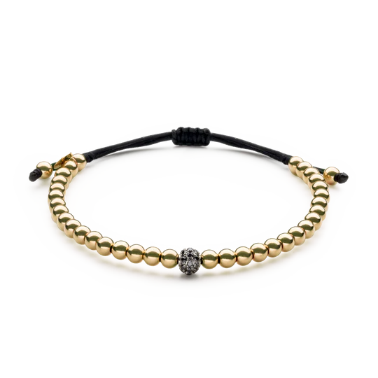 Colección Wolf Small Bracelets, Diamante Negro 0.27 Ct, Macramé