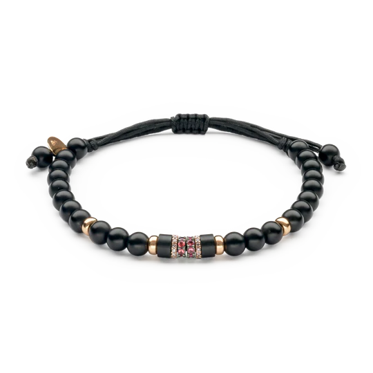 Colección Wolf Small Bracelets, Diamante 0.11 Ct, Rubi Y Onix, Cuencas Pequeñas