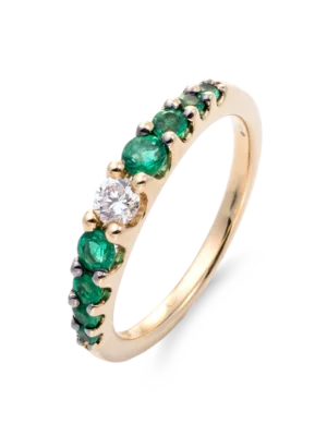 Colección Classic, Diamante 0.16 Ct, Esmeralda, Alianza