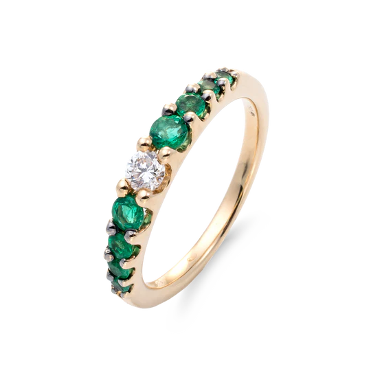 Colección Classic, Diamante 0.16 Ct, Esmeralda, Alianza