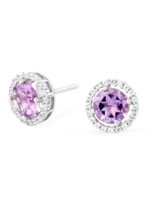 Colección Classic, Diamante 0.25 Ct, Amatista, Botón