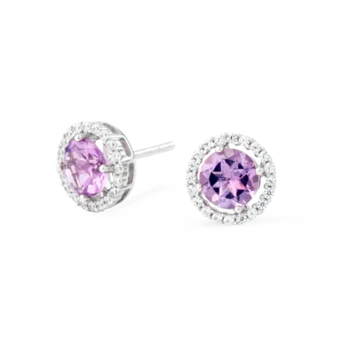 Colección Classic, Diamante 0.25 Ct, Amatista, Botón