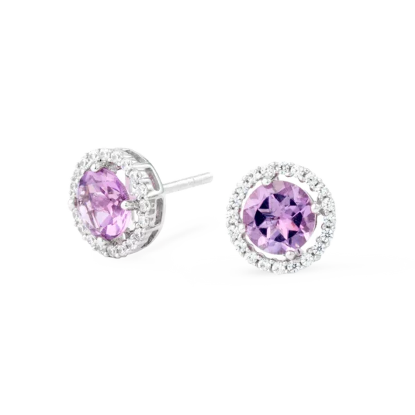 Colección Classic, Diamante 0.25 Ct, Amatista, Botón