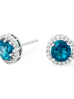 Colección Classic, Diamante 0.25 Ct, London Blue, Botón